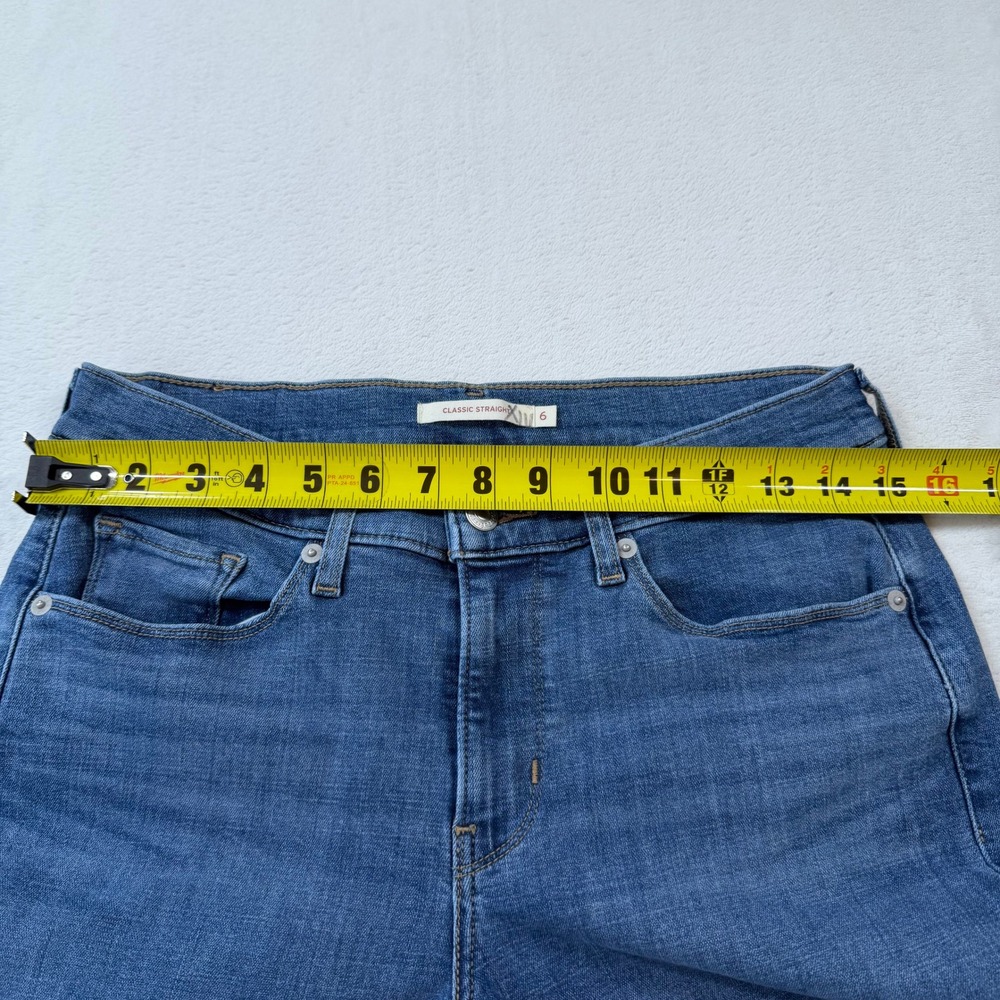 Levi's‎ Classic Straight Jeans Women 6S W28 L28 Blue Good Mid Wash Denim - Picture 7 of 14